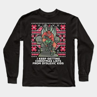 Ugly Christmas Satan Satanic Santa Devil Gothic Occult Goth Long Sleeve T-Shirt